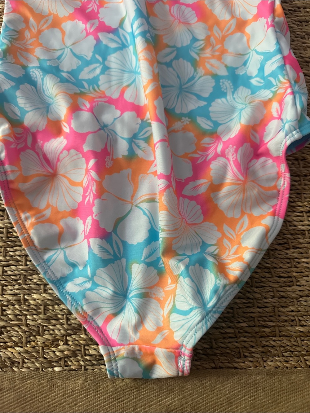 wonder nation Floral Ruffle-Shoulder One-Piece Swimsuit - Blue, Pink, Orange - Picture 7 of 8